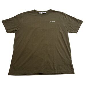 OFF-WHITE Bricks Arrow Slim S/S Tee in Army Green